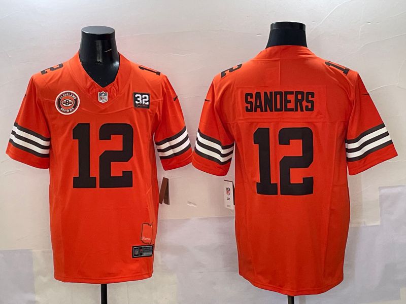 Men 2026 Cleveland Browns #12 Sanders Orange 3th generations Nike Limited NFL Jersey 022
